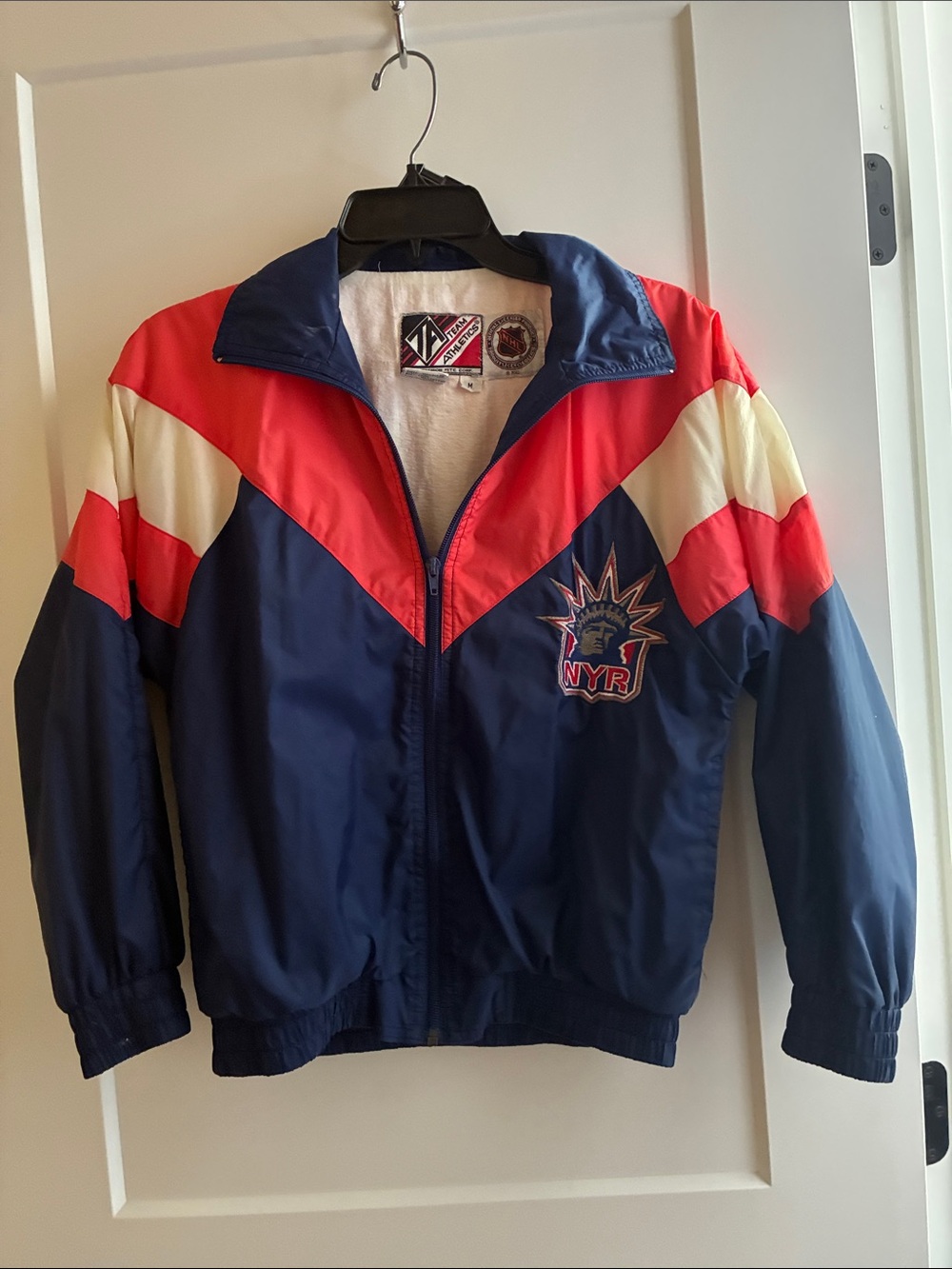 NYR Colorblock Windbreaker Jacket in Navy, Red & Cream